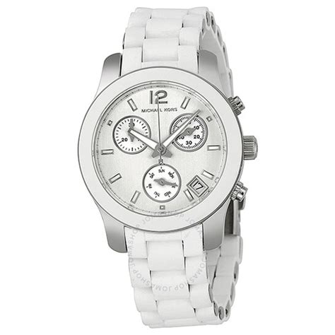 michael kors chronograph white silicone ladies watch mk5441|Amazon.com: White Michael Kors Watch.